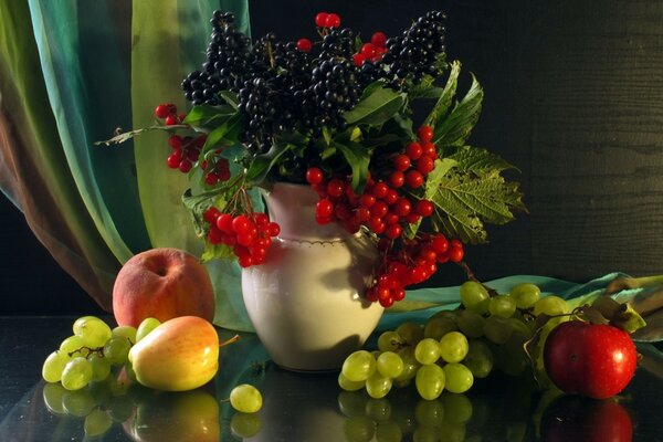 Fruit still life in a vase