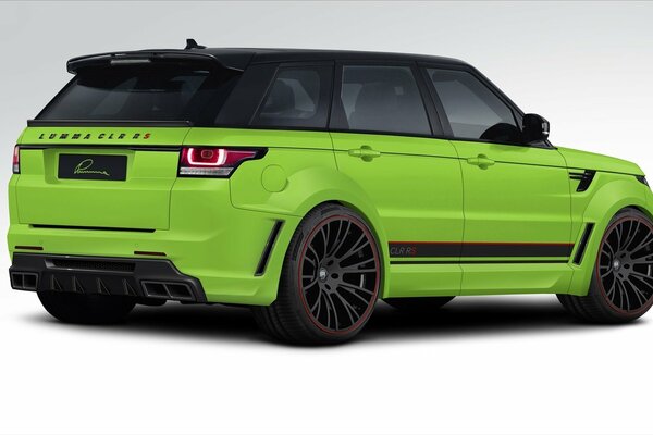Beautiful tuning of a lime SUV