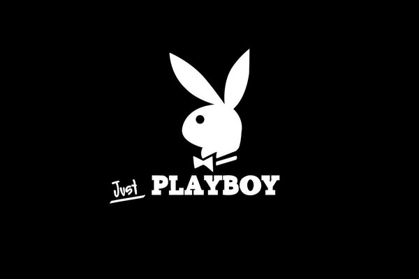 White Playboy logo on a black background