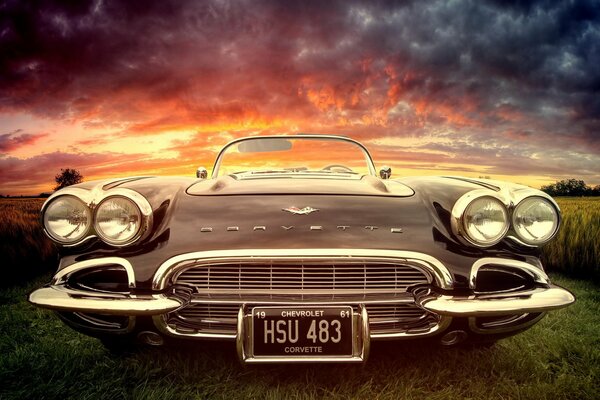 Chevrolet car with a beautiful background