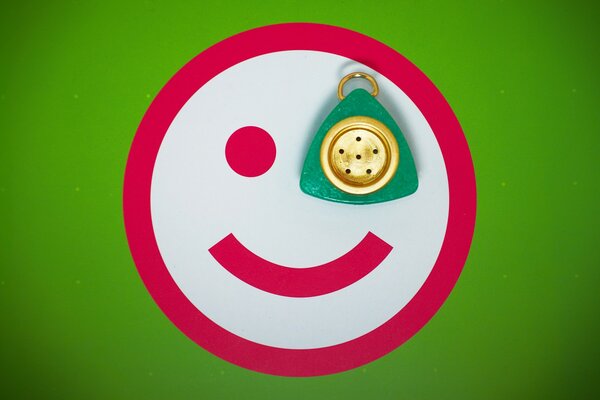 Smiley sur fond vert et porte-clés