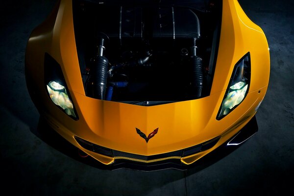 The powerful front of the Chevrolet car