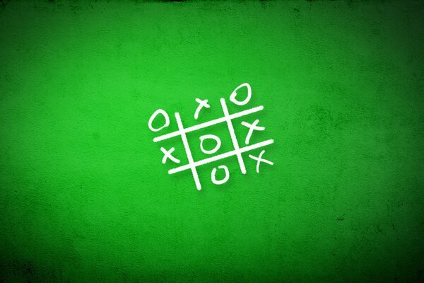 Gioco Tic Tac Toe su sfondo verde