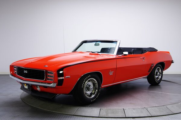 Red Chevrolet Camaro convertible of 1969