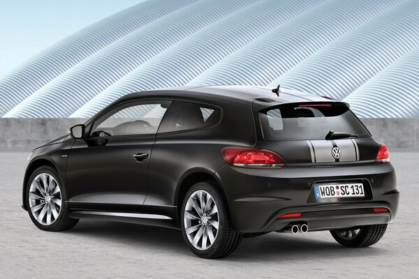 Czarny Volkswagen scirocco Widok Z Tyłu