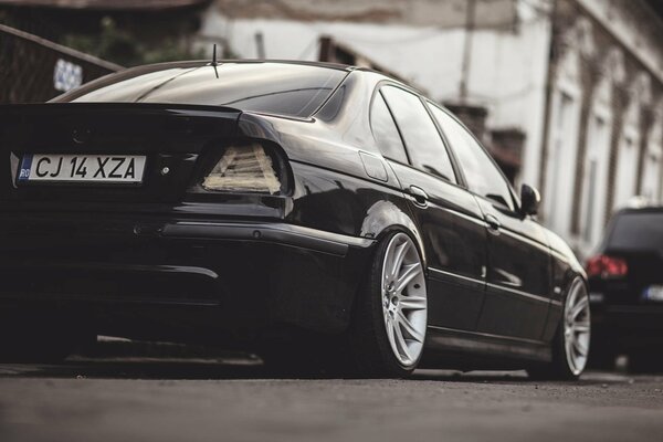 Black BMW e39 without taillights