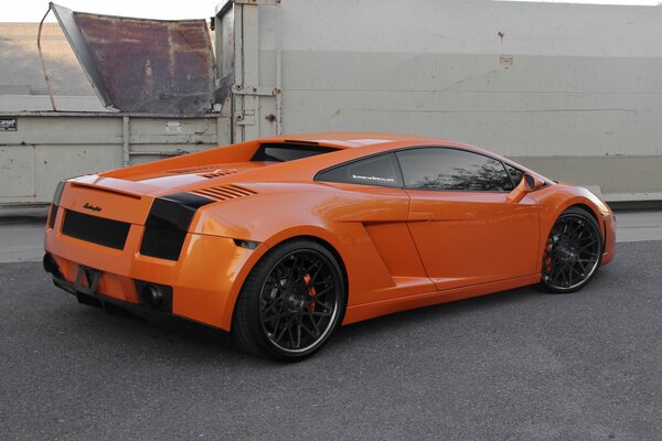 Orange lamborghini gallardo Rückansicht