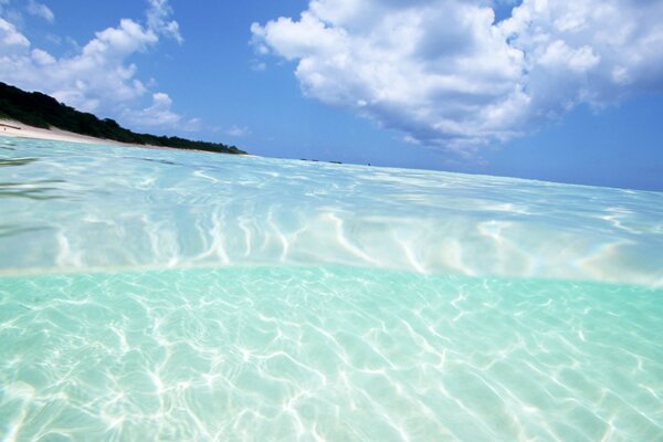 L eau bleue combinée avec le ciel