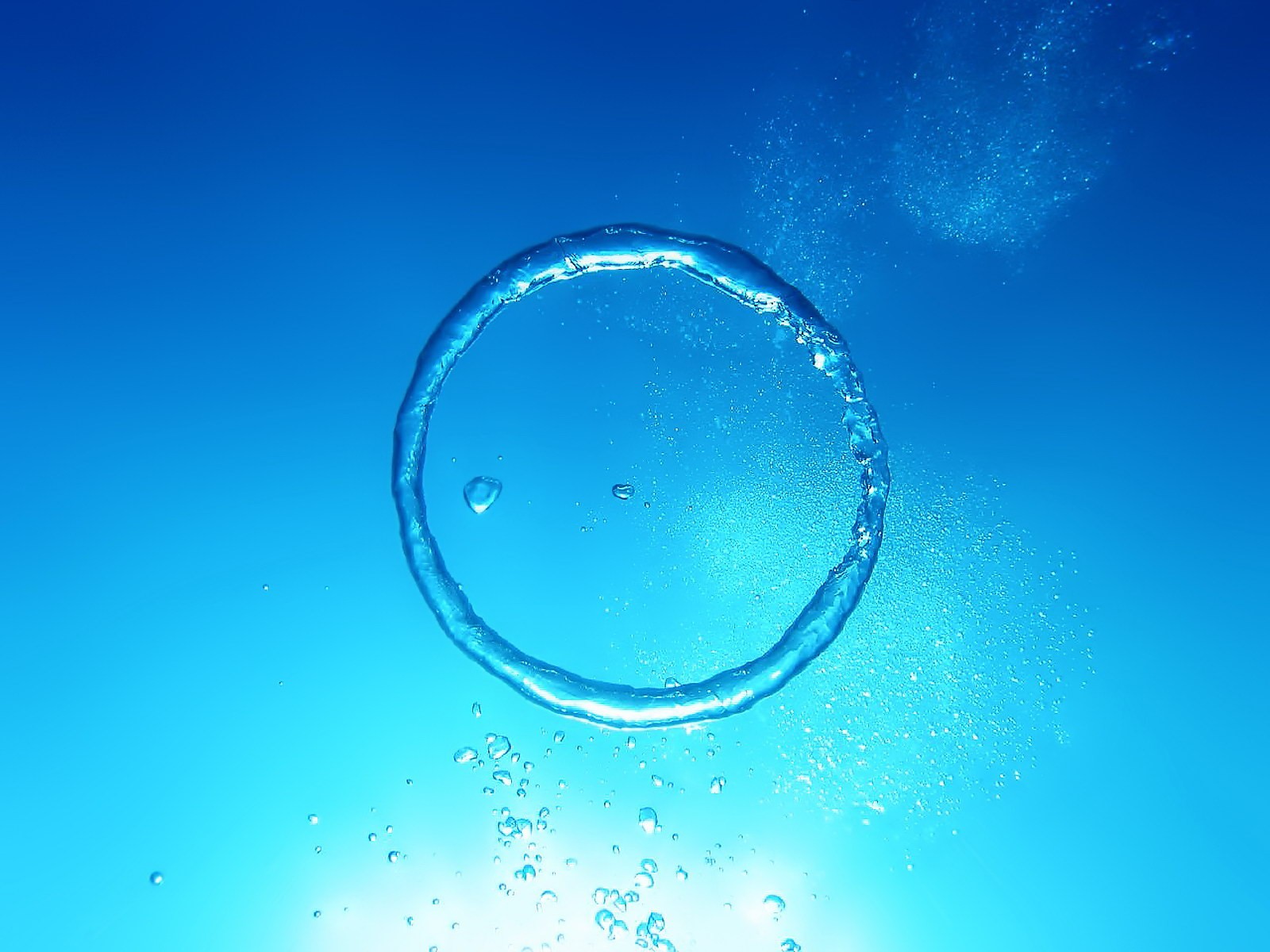 blue circle water bubble