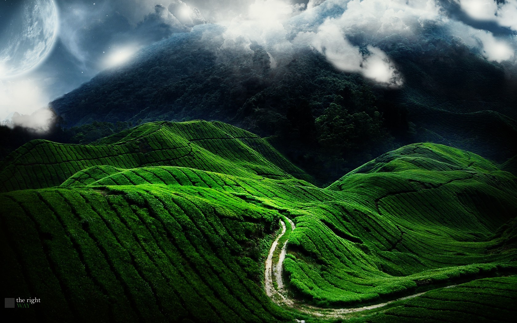 strada verde pianeta colline