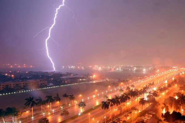 Florida. Orage dans la nuit