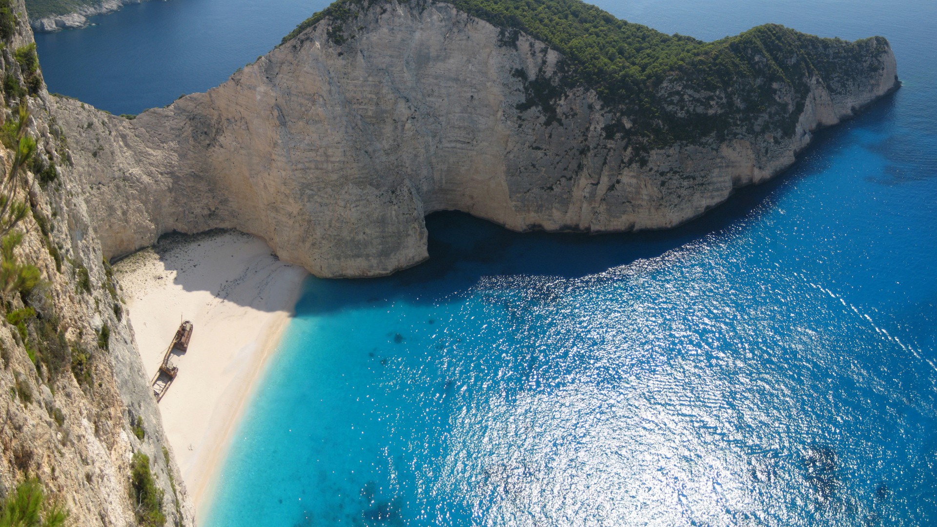 island ocean boat beach