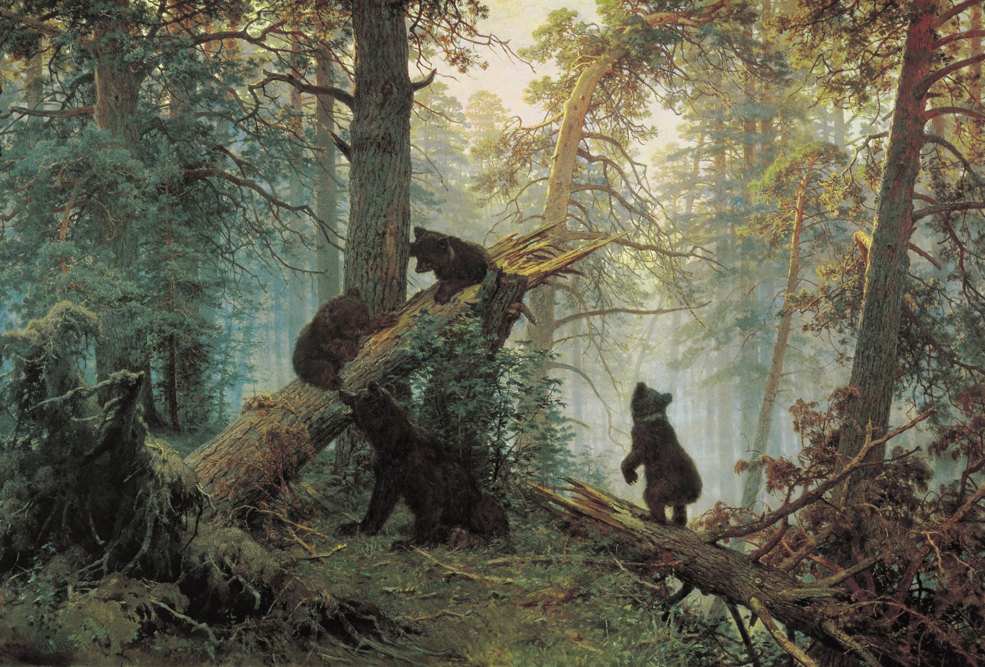 ivan ivanovich shishkin forêt ours matin dans la forêt de pins