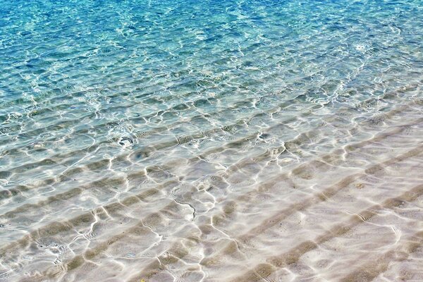 Mare sereno, acqua limpida, sabbia e onde