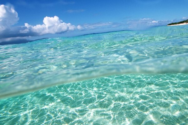 Mar suave, cielo y agua