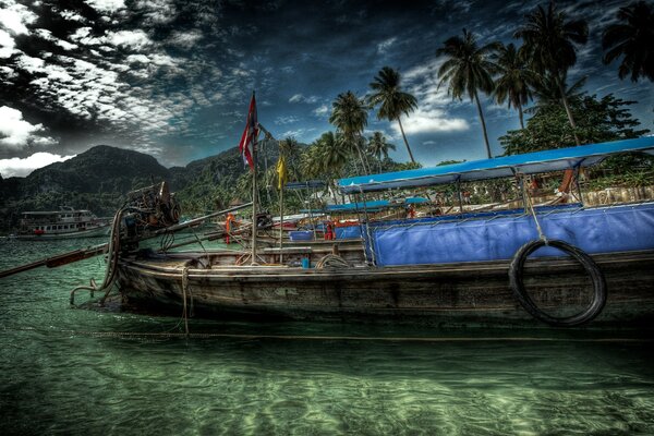 Boat at the pier on the water