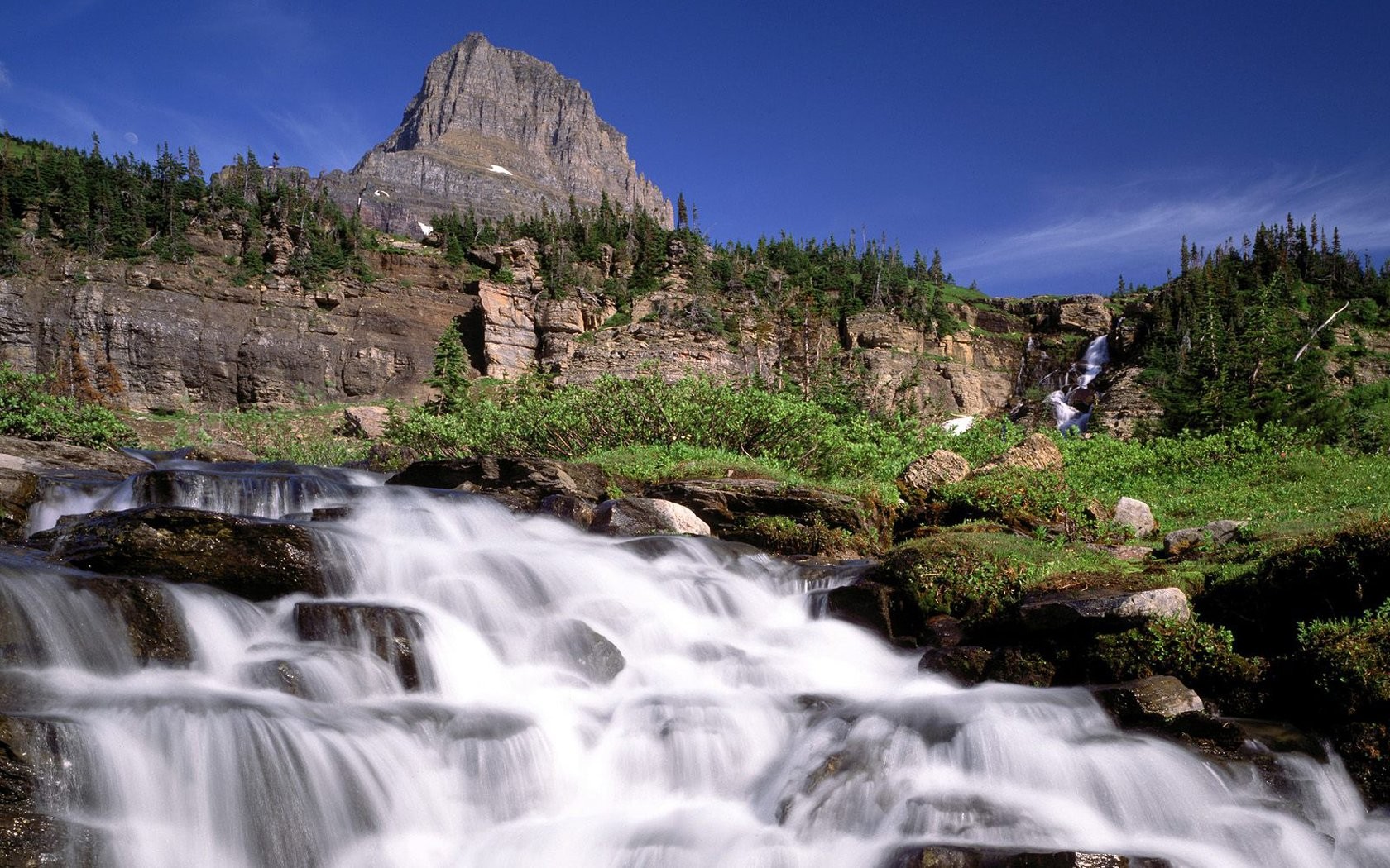 wasserfall berge bäume