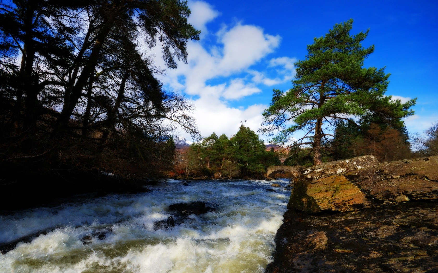 fluss berg brücke