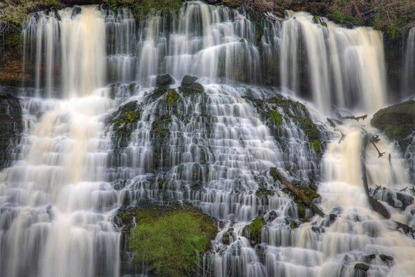 A huge waterfall. Nature. Forest