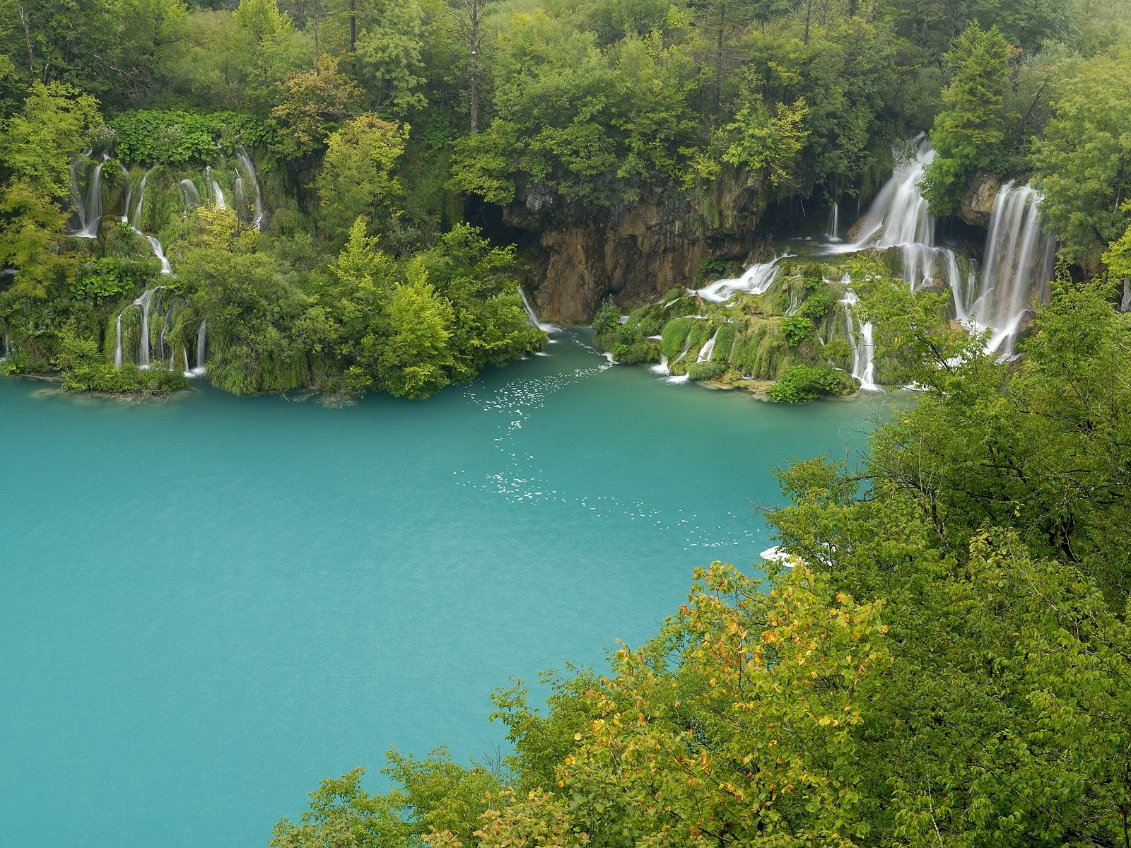 lagos de plitvice agua cascadas árboles