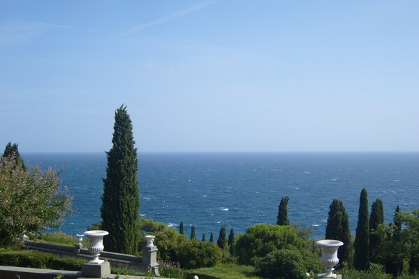 View from the palace to the sea in Crimea