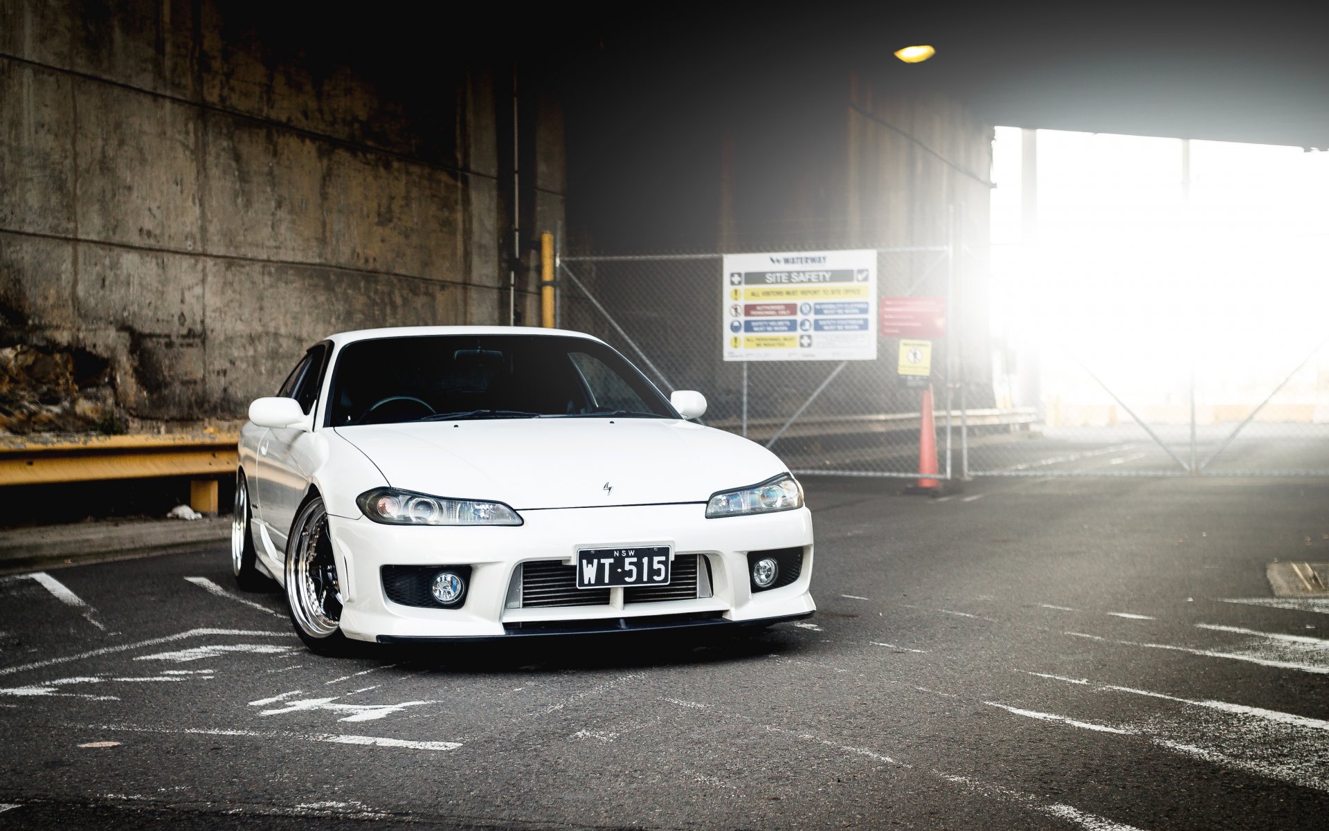 nissan silvia s15 white front tuning