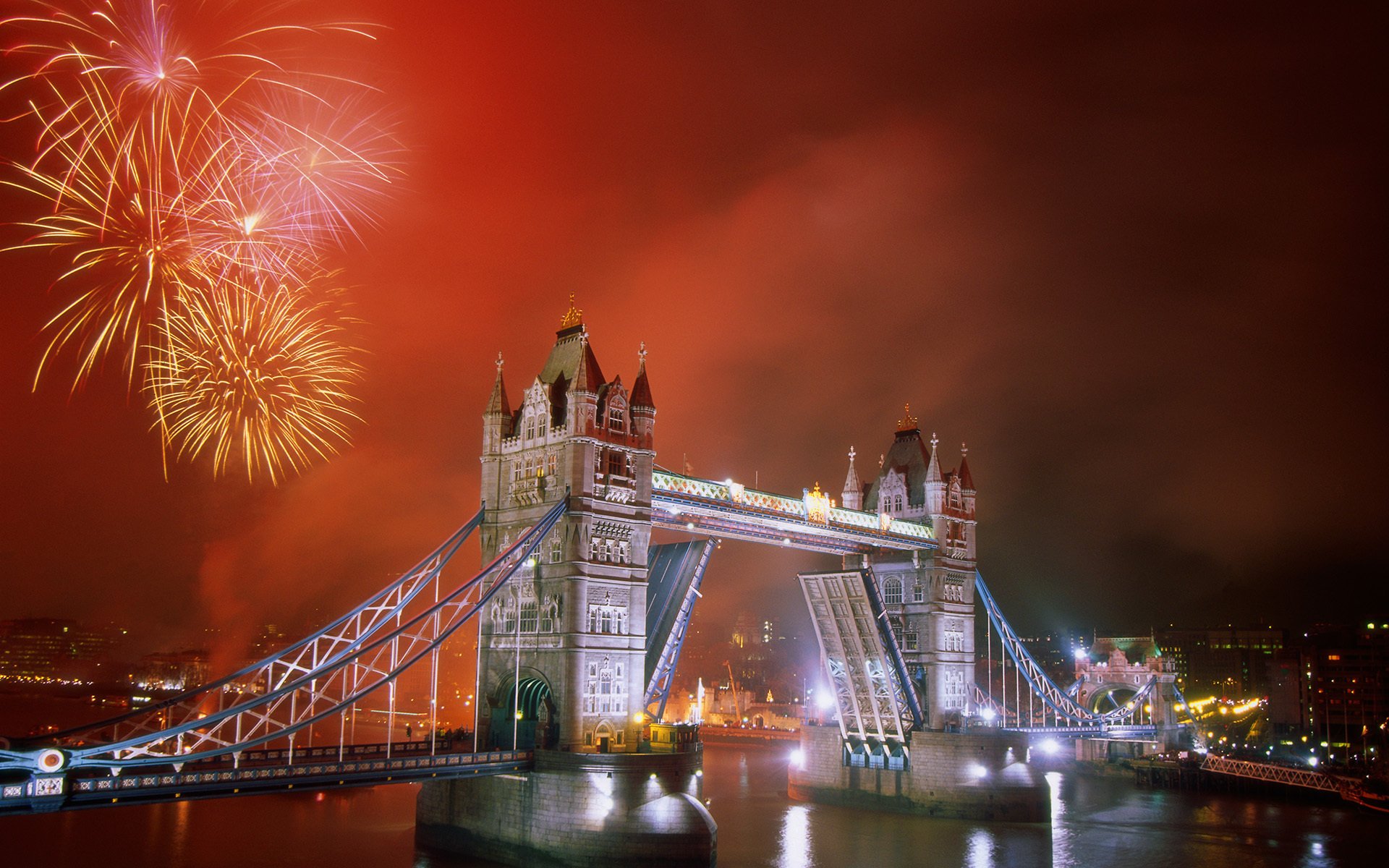 londres feux d artifice pont ville rivière