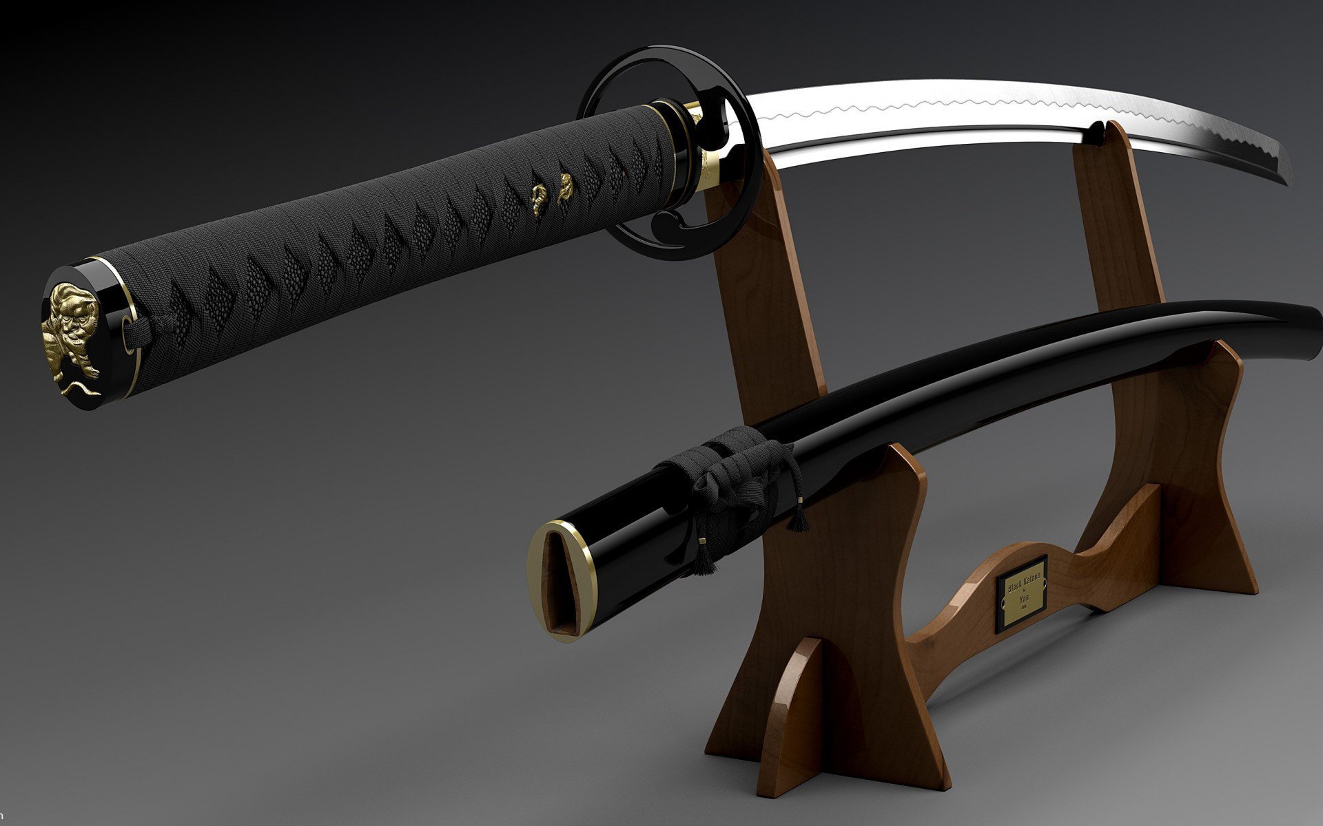 piédestal katana fourreau