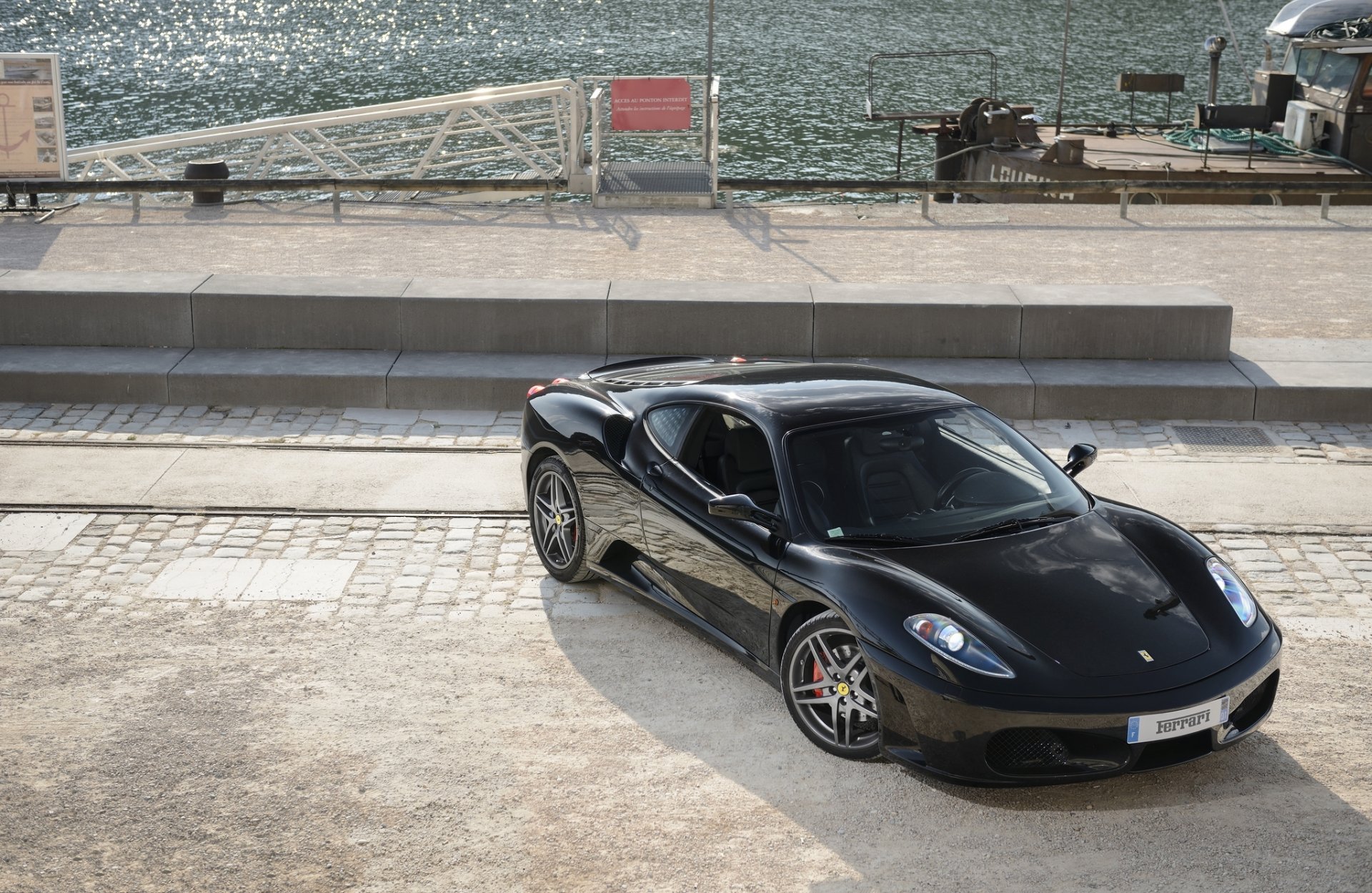 ferrari f430 black ferrari f430 top view embankment headlight