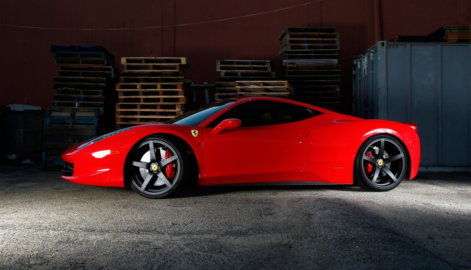 ferrari 458 italia red ferrari italy red profile tinted black wheel