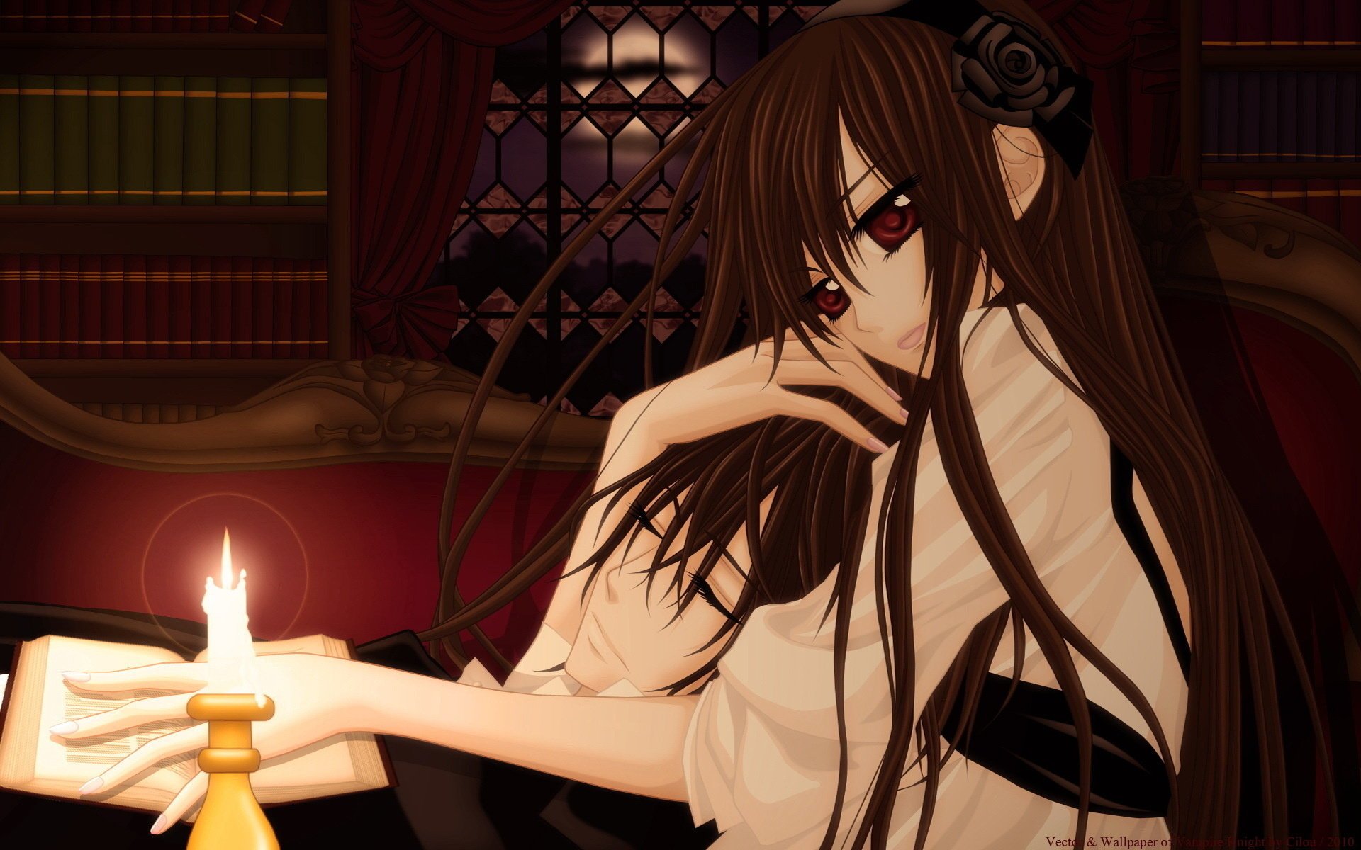 любовь vampire knight романтика лежат отношения свеча