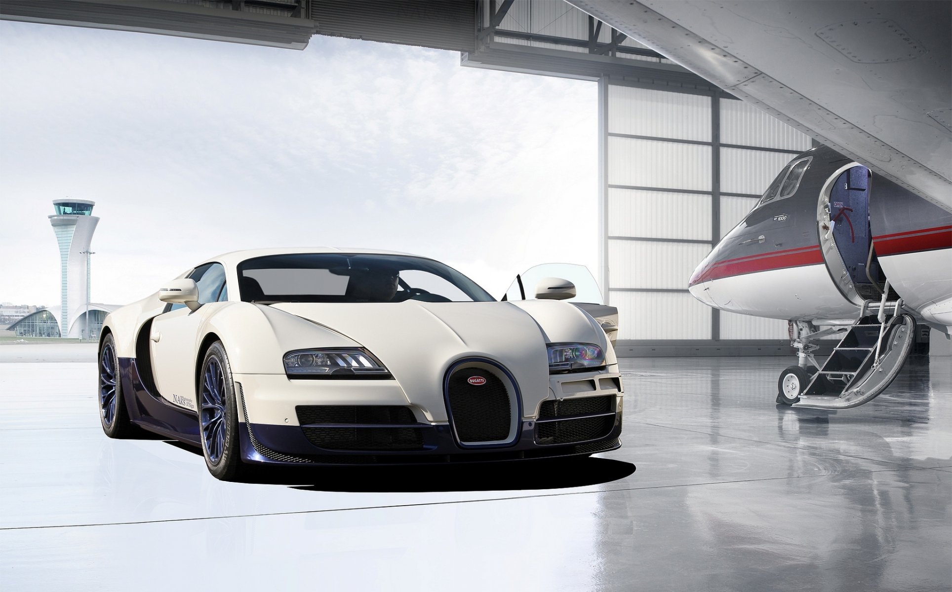 bugatti veyron super sport avion garage hangar bugatti veyron super sport