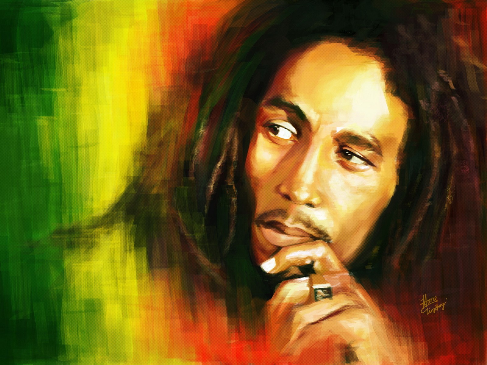 bob marley regard dessin