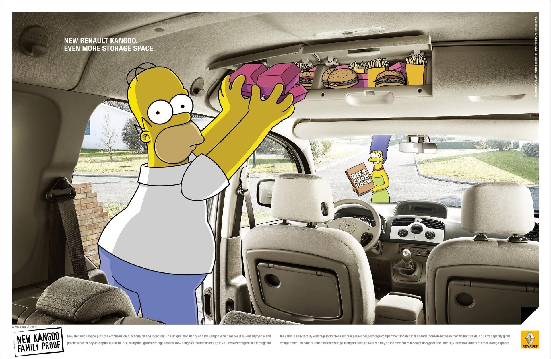 simpsons marge restauration rapide homer auto renault publicité