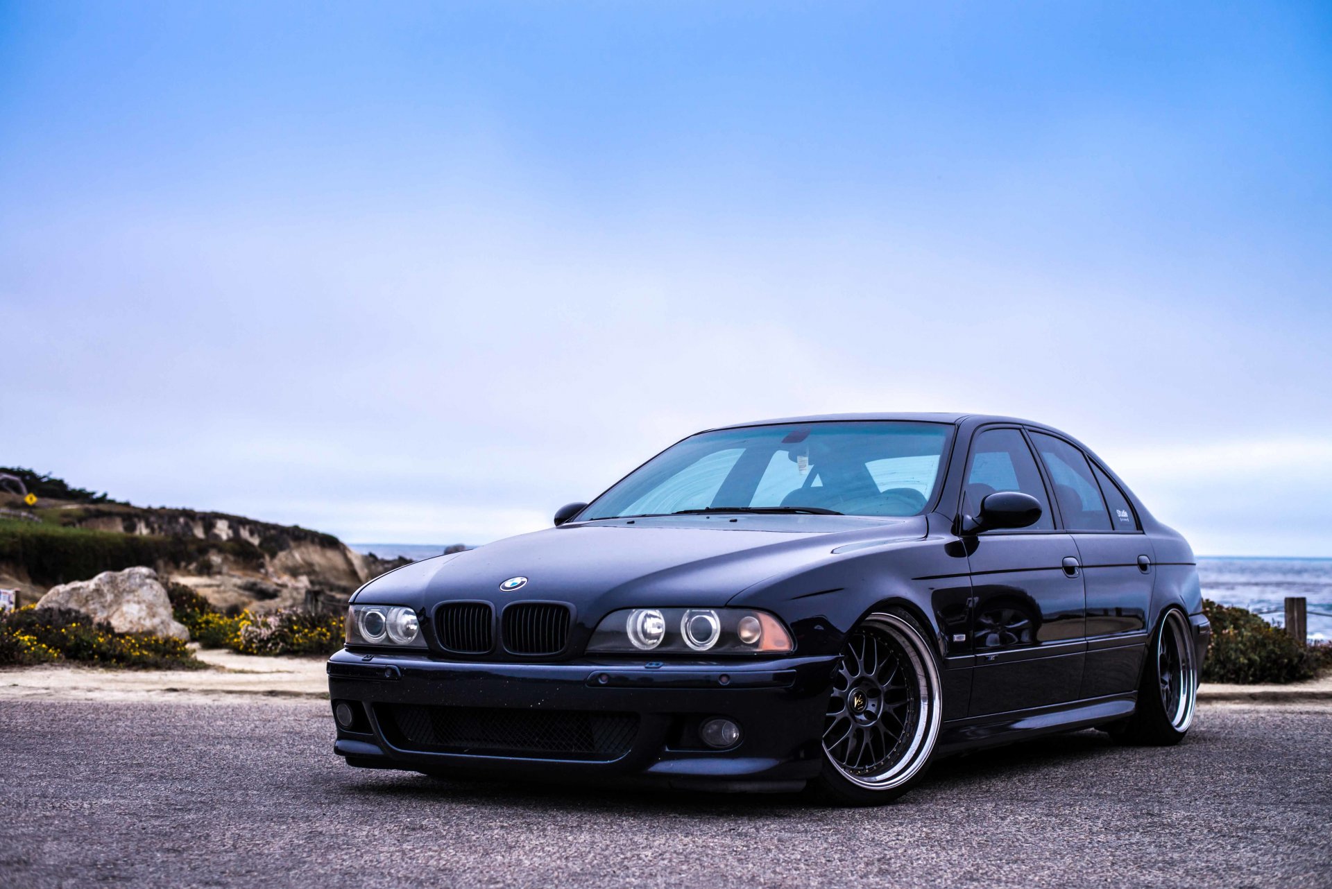 bmw m5 e39 blau bmw himmel berge