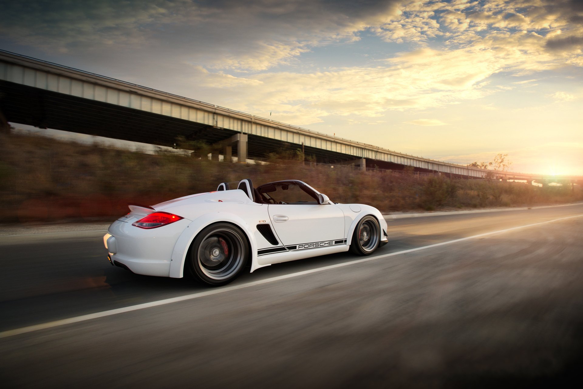 porsche boxster авто машины тюнинг скорость дорога облака