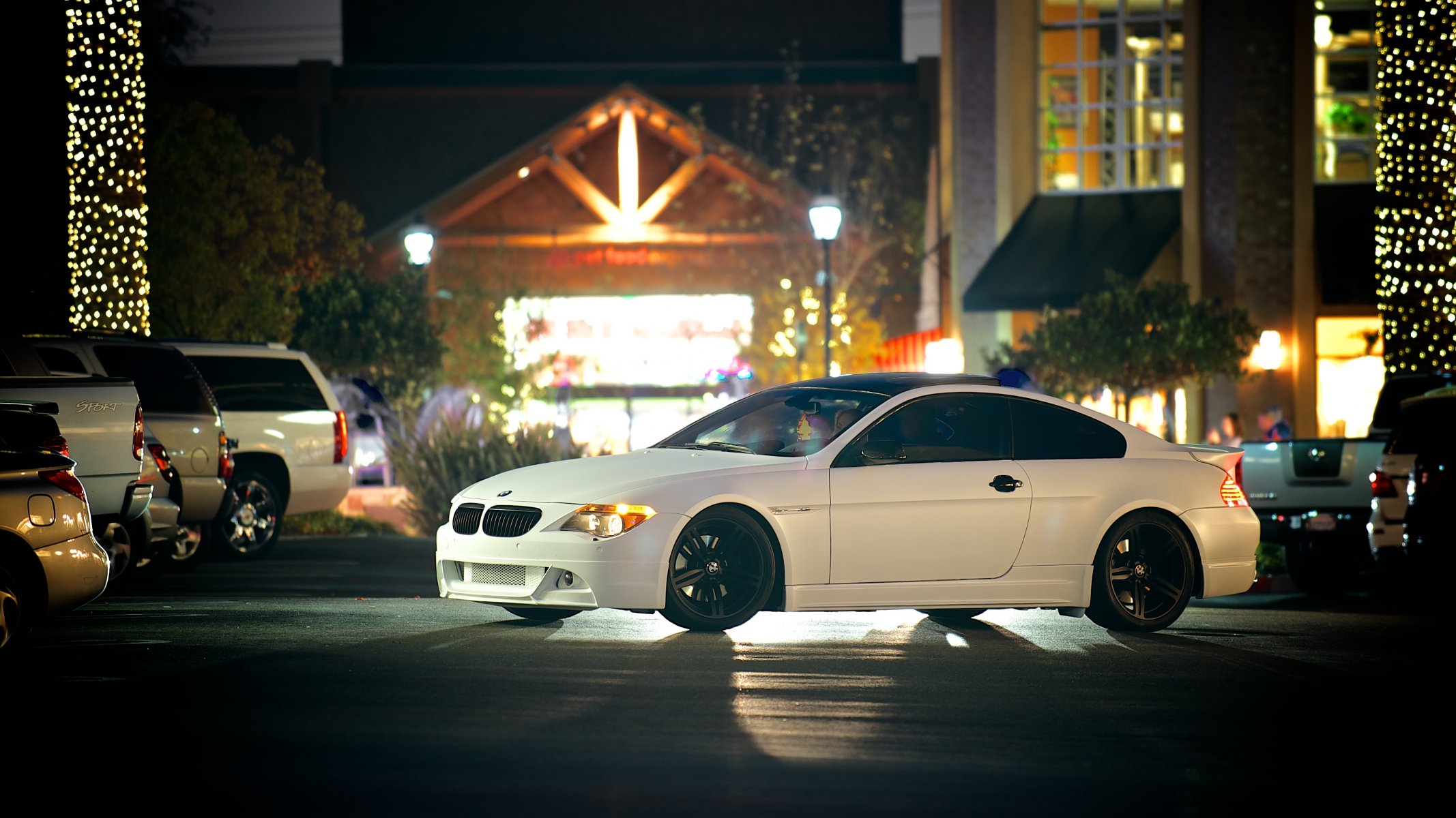 bmw m6 e63 white bmw side view wheels street car