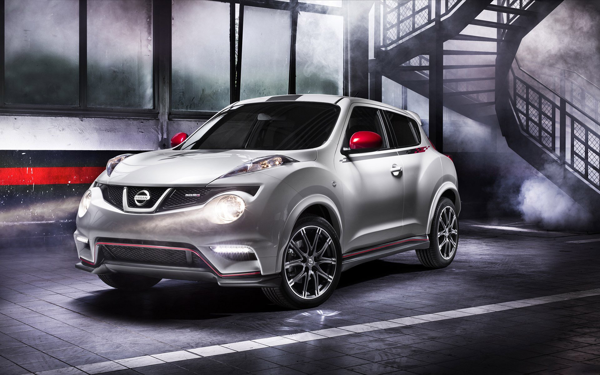 nissan juke nismo nissan juke nismo crossover przód tuning reflektory felgi schody dym