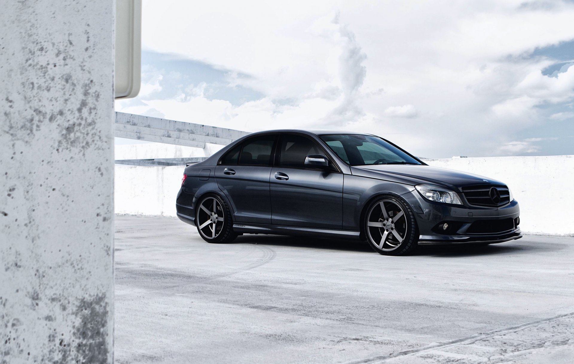 mercedes benz clase c auto tuning sedán negro coche mercedes