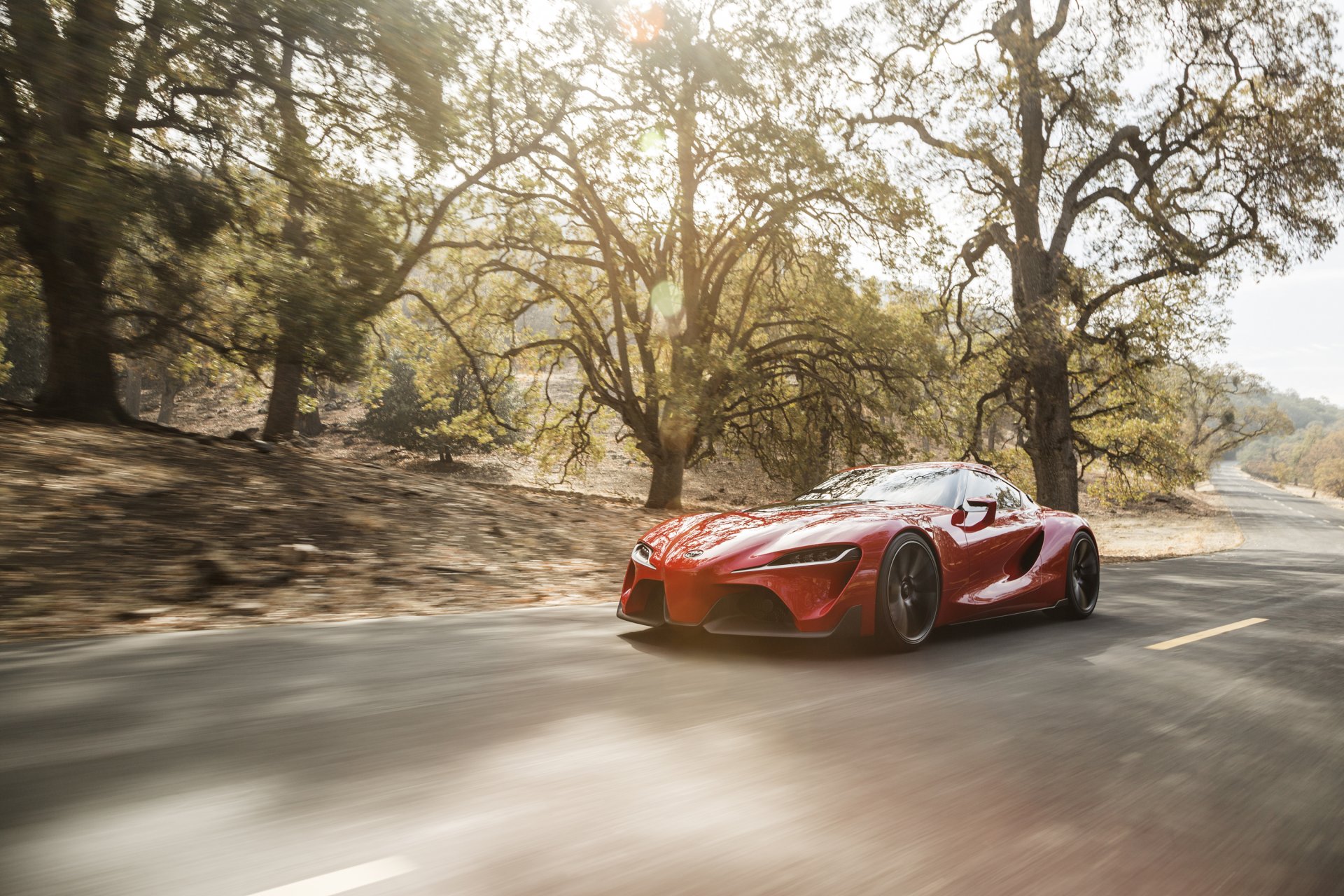 toyota ft-1 concept car speed front road