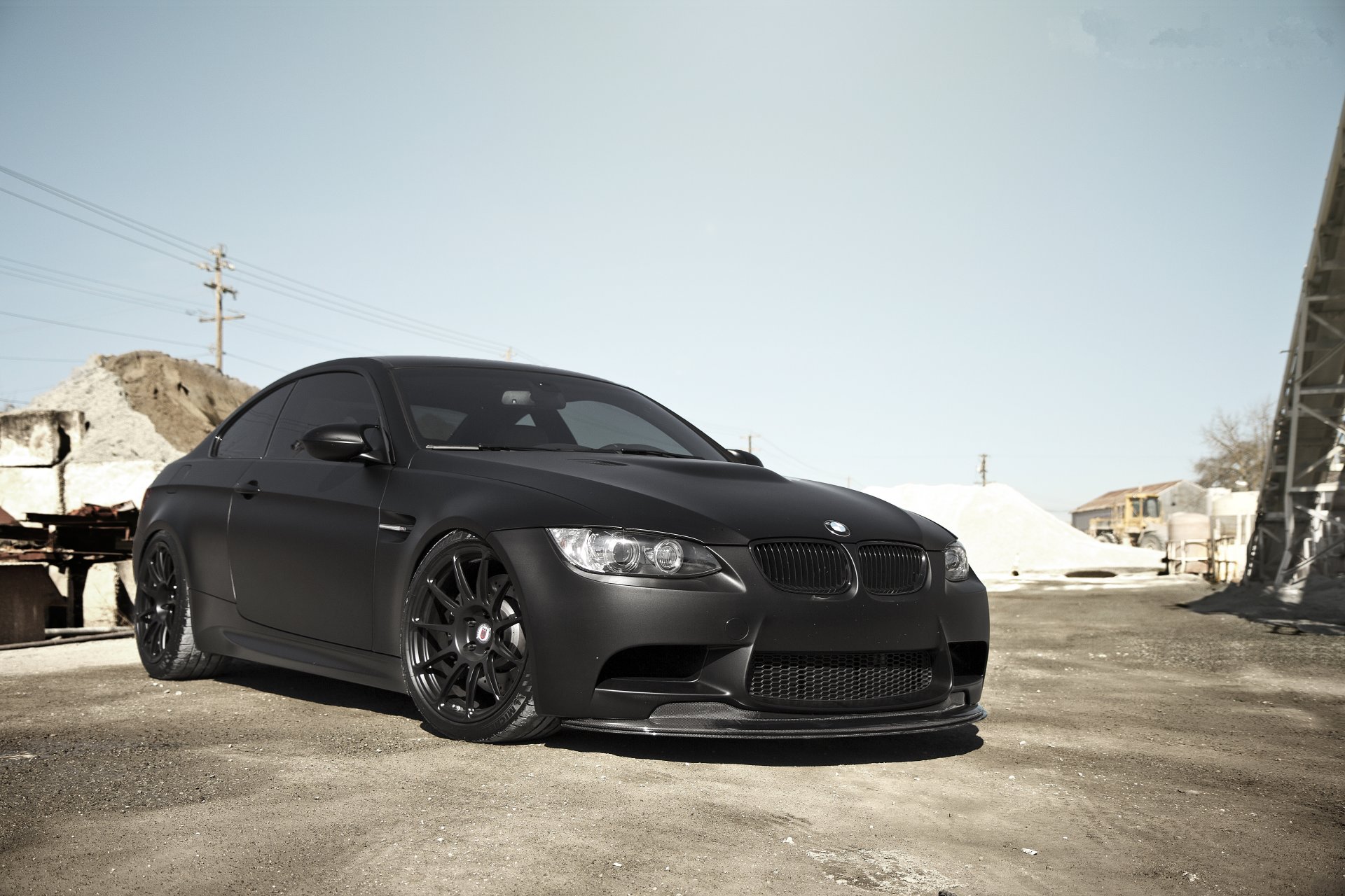 bmw m3 e92 noir mat bmw noir mat teinté vue de face