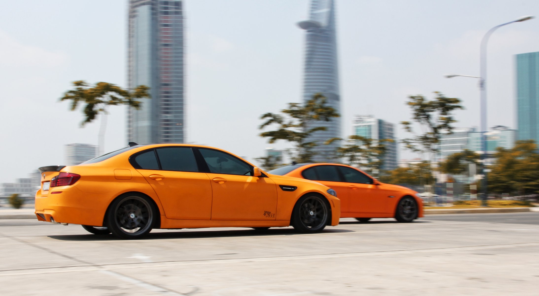 bmw m5 f10 mat orange tuning vitesse