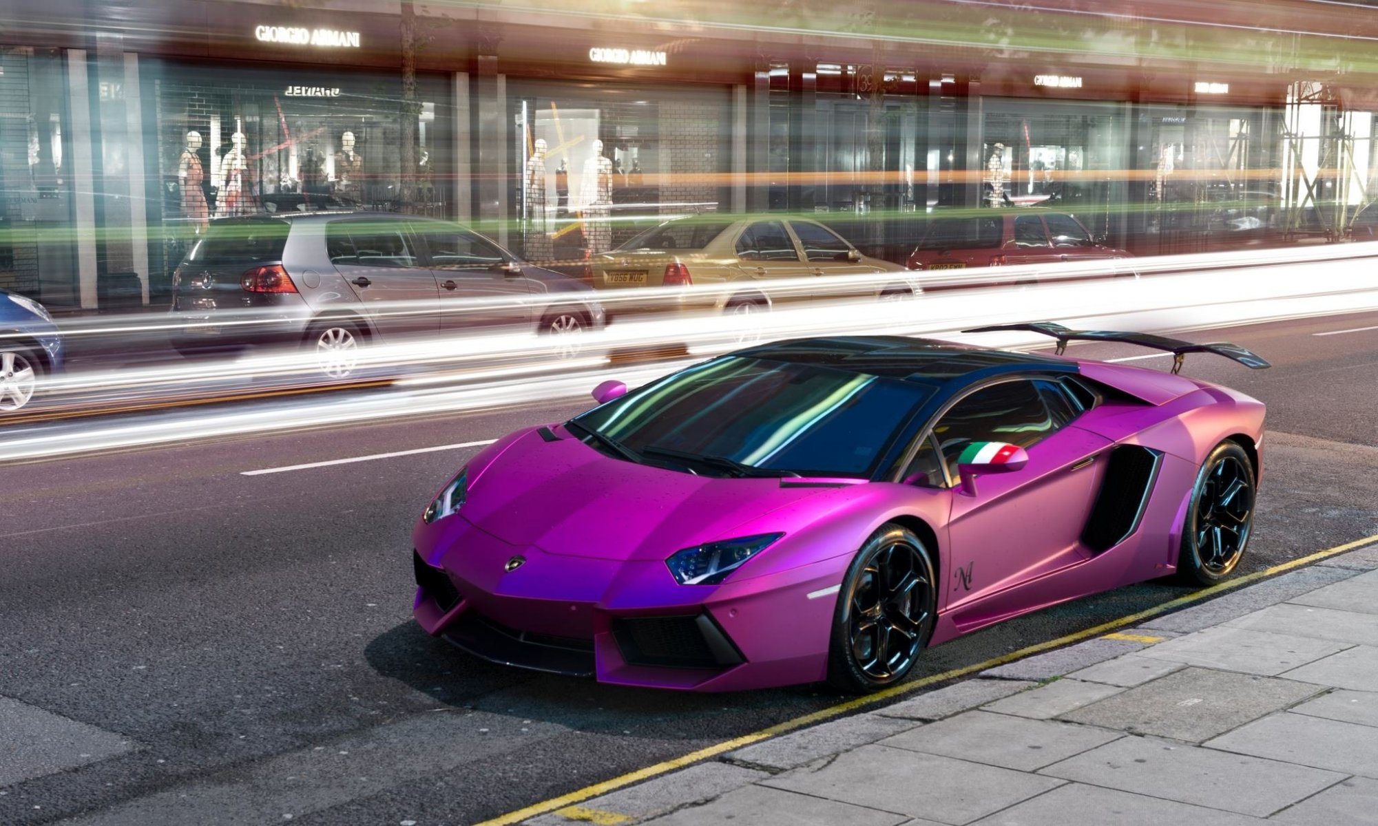 lamborghini aventador lp760-4 oakley design fioletowy samochód fioletowy lamborghini