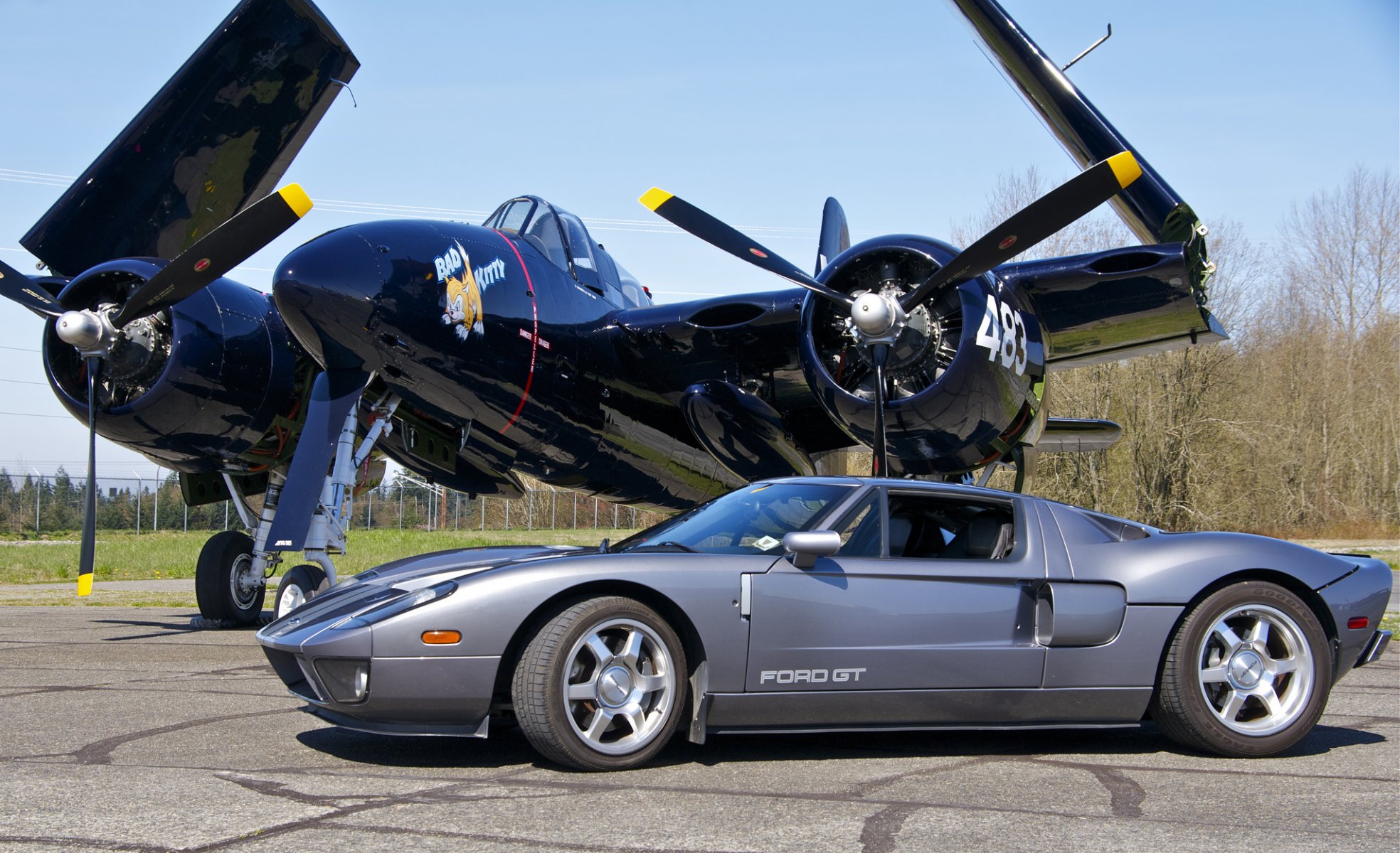 ford gt gt supercar f7f tigercat kämpfer flugplatz