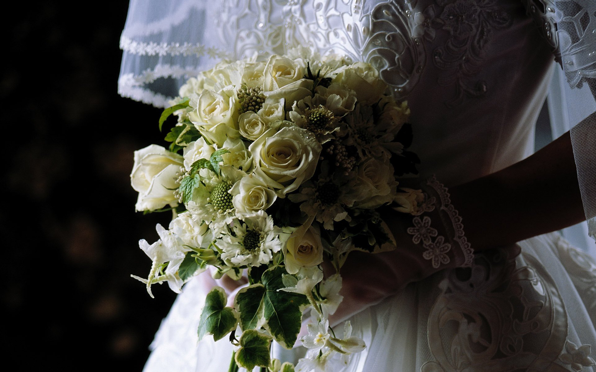 fleurs mariée bouquet voile mariage robe