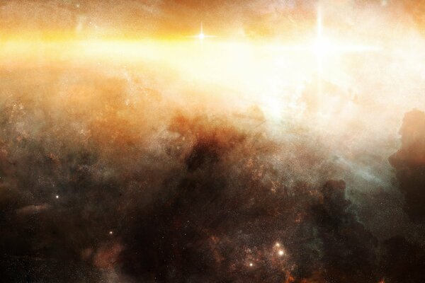 Ammasso stellare e nebulose nello spazio profondo. Spazio interstellare