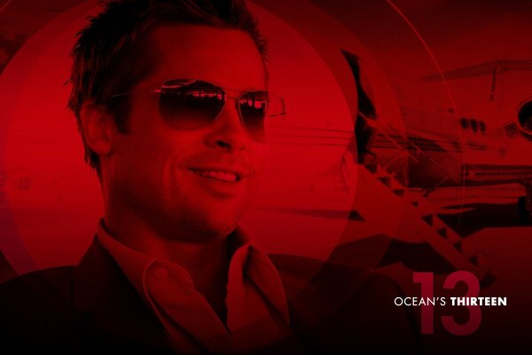 Foto de la película con el actor Pitt William Bradley Pitt con gafas