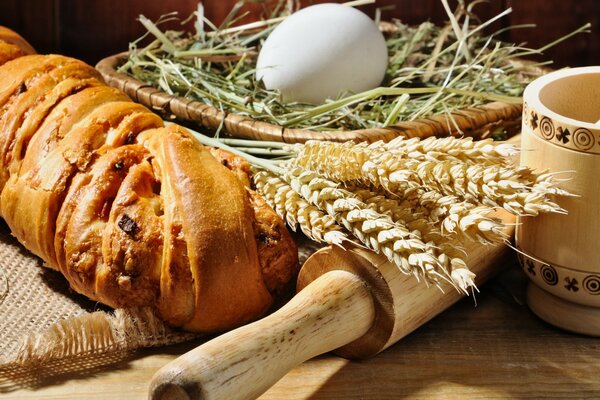 Frisches Brot-alles kopfüber