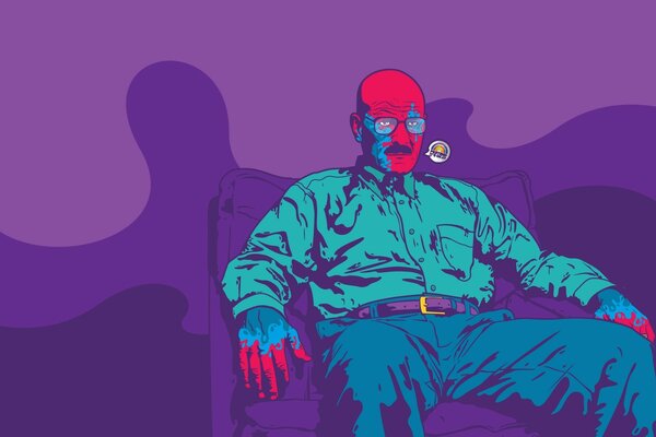 Zeichnung von Lenin mit Brille im Comic-Stil