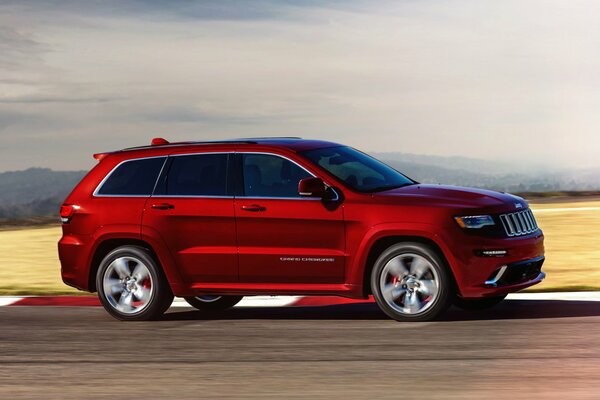 Desktop wallpaper red JEEP grand cherokee